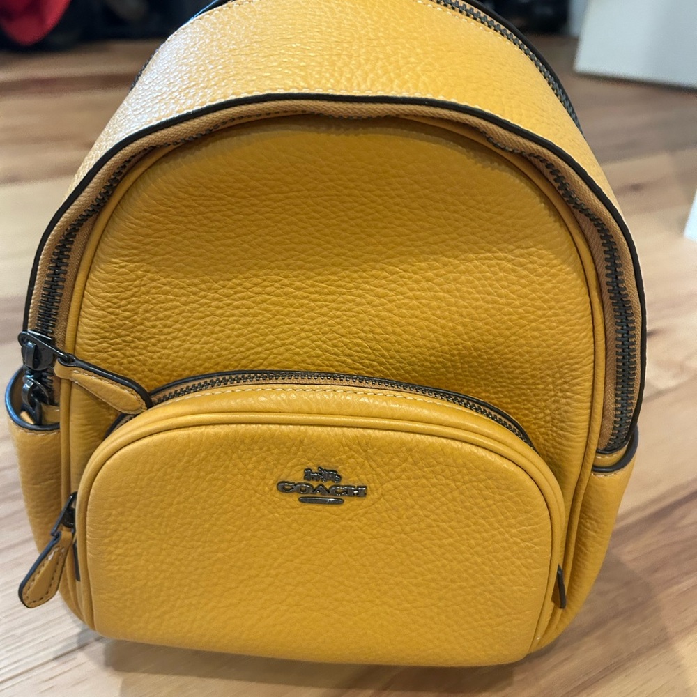 Coach Mustard Yellow Leather Backpack perfect condition